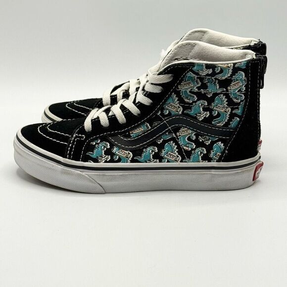 Vans SK8-HI Back Zip Suede Dinosaur print Sneakers - Kids US 1 - Picture 4 of 10